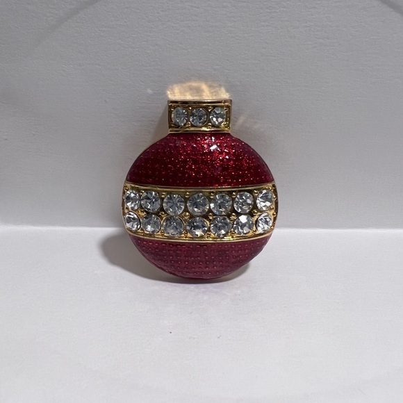 Vintage Eisenberg Ice Rhinestone Christmas Bulb Ornament Pin - Picture 1 of 5